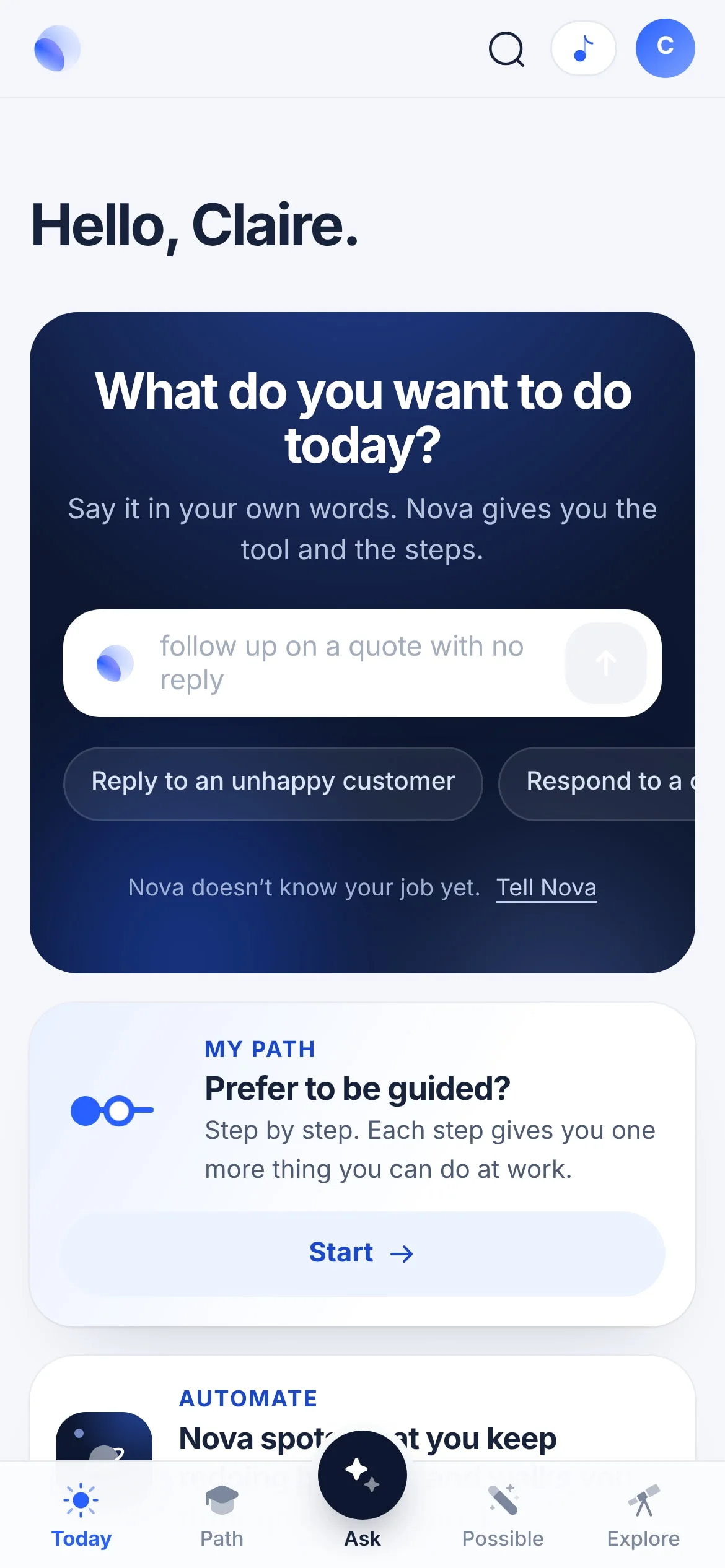 Nova on a phone