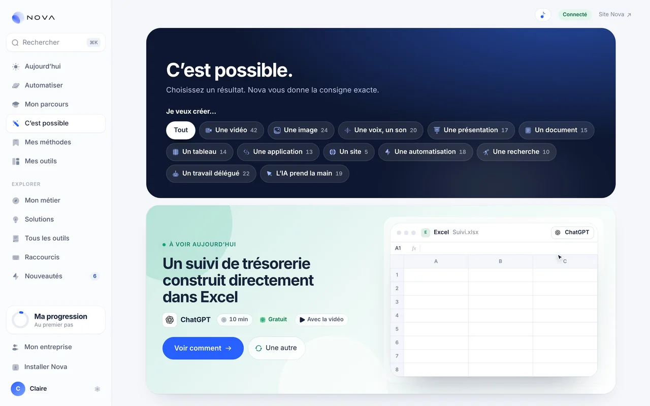 C’est possible : choisir un résultat, recevoir la consigne exacte